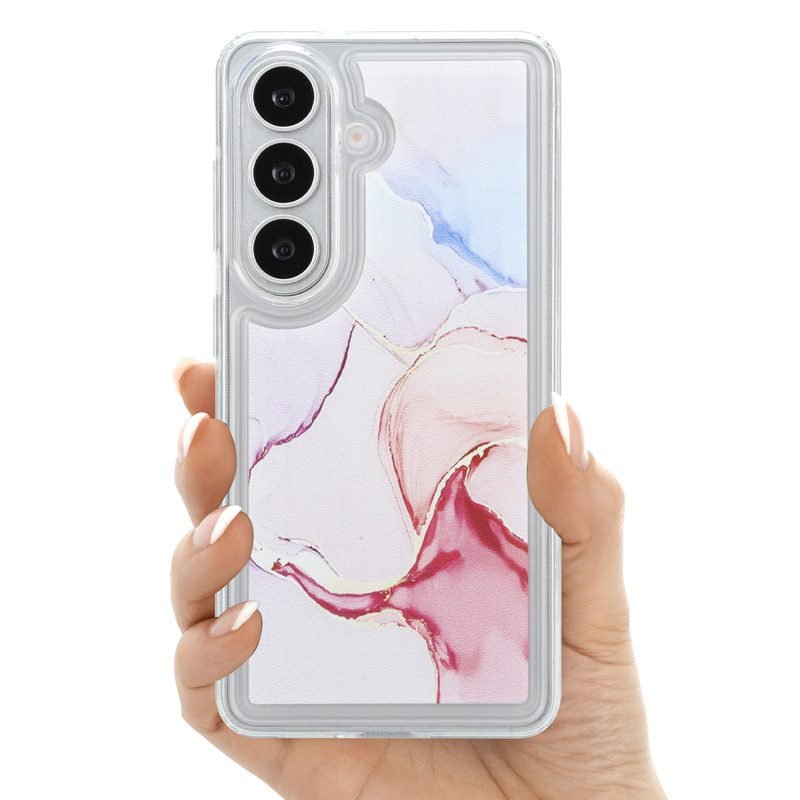 sj27-17-custom-marble-pattern-tpu-phone-case-for-samsung-galaxy-s26-red-handheld-view Custom Marble Pattern TPU Phone Case for Samsung Galaxy S26 in Red Handheld View