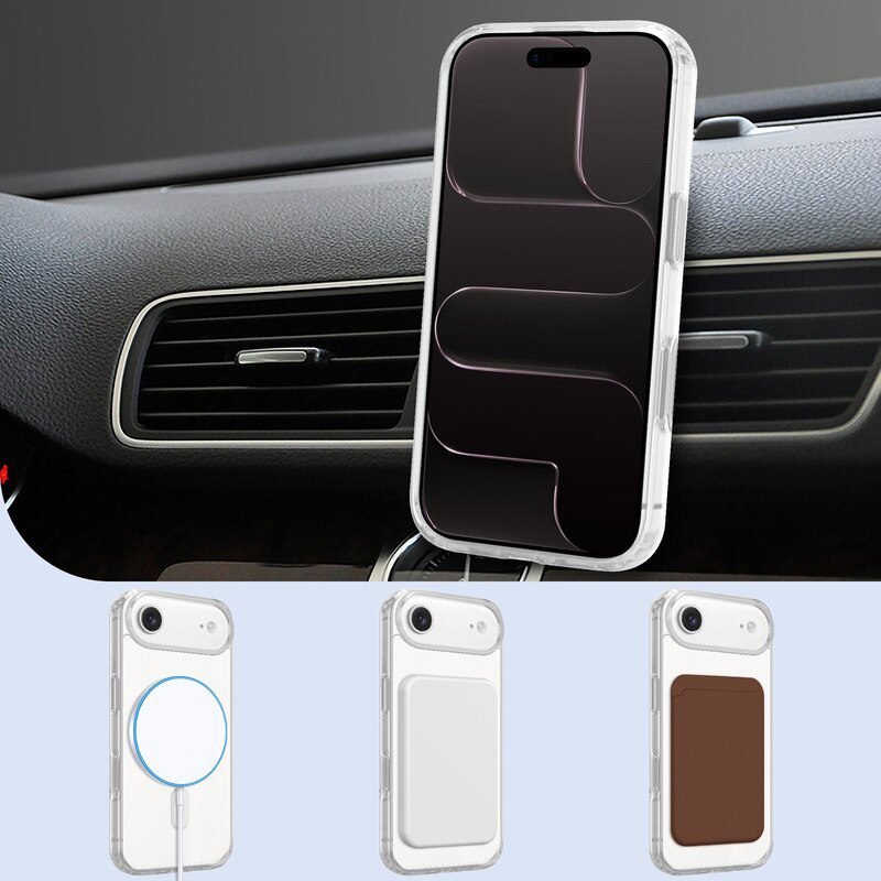 sj59-5-magnetic-shockproof-clear-tpu-case-apple-iphone-17-air-magnetic-accessories-and-car-mount Clear Magnetic TPU Case for iPhone 17 Air with Wireless Charger Wallet and Car Mount Compatibility