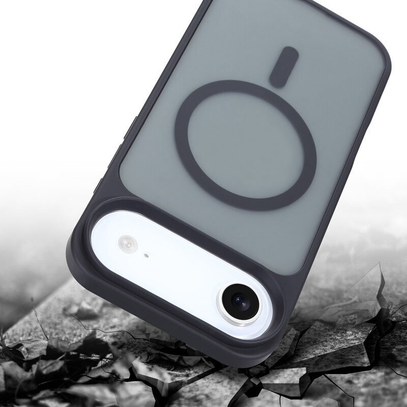 Black Magnetic Soft Touch Translucent Case for iPhone 17 Air with Shockproof Drop Protection