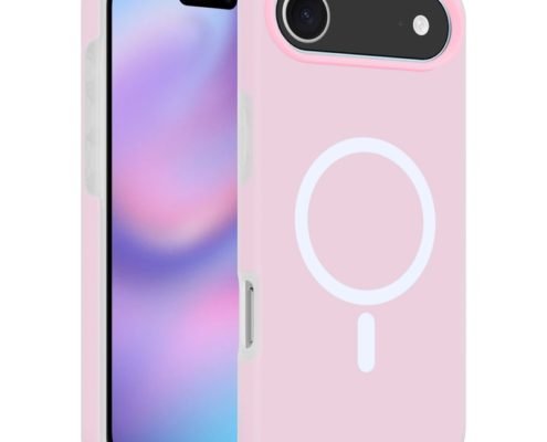 sj61-1-3-magnetic-double-layer-case-apple-iphone-17-air-pink-front-back-angle Pink Magnetic Double Layer Case for iPhone 17 Air Front and Back Angle