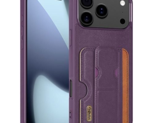sj63-2-1-wallet-card-holder-kickstand-case-apple-iphone-17-pro-max-purple-front-back-view Wallet Card Holder Kickstand Case for iPhone 17 Pro Max in Purple Front and Back View