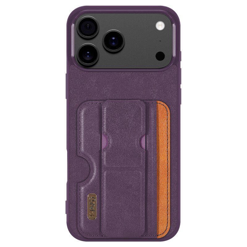 sj63-2-3-wallet-card-holder-kickstand-case-apple-iphone-17-pro-max-purple-wallet-card-holder-back-view Wallet Card Holder Kickstand Case for iPhone 17 Pro Max in Purple Wallet Card Holder Back View