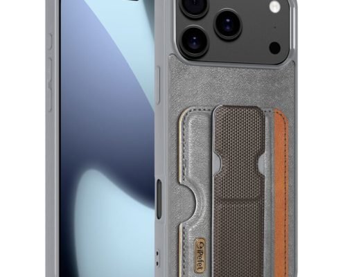 sj63-5-1-wallet-card-holder-kickstand-case-apple-iphone-17-pro-max-gray-front-back-view Wallet Card Holder Kickstand Case for iPhone 17 Pro Max in Gray Front and Back View