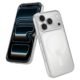 Custom Electroplated Magnetic Clear Phone Case for iPhone 17 Pro Silver Front and Back View