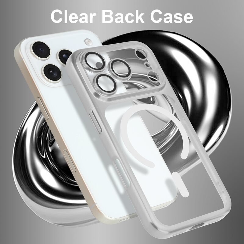 sj66-13-custom-electroplated-magnetic-clear-phone-case-for-iphone-17-pro-silver-clear-back-design Custom Electroplated Magnetic Clear Phone Case for iPhone 17 Pro Silver Clear Back Design
