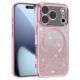 Custom Magnetic Glitter Electroplated Phone Case for iPhone 17 Pro in Pink Angle View