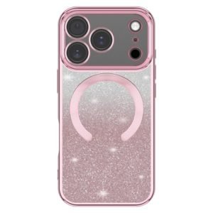 Custom Magnetic Glitter Electroplated Phone Case for iPhone 17 Pro with Wireless Charging Support