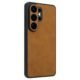 Custom Leather Phone Case for Samsung in Brown Front Angle View
