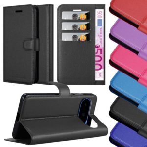 Google Pixel 10 leather wallet case displayed with assorted custom color options