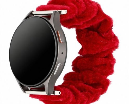 bd6-13-custom-plush-scrunchie-watch-band-for-samsung-galaxy-watch-7-red-front-angle-view Custom Plush Scrunchie Watch Band for Samsung Galaxy Watch 7 Red Front Angle View