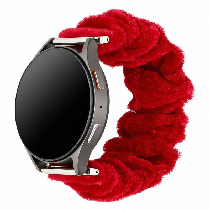 bd6-13-custom-plush-scrunchie-watch-band-for-samsung-galaxy-watch-7-red-front-angle-view Custom Plush Scrunchie Watch Band for Samsung Galaxy Watch 7 Red Front Angle View