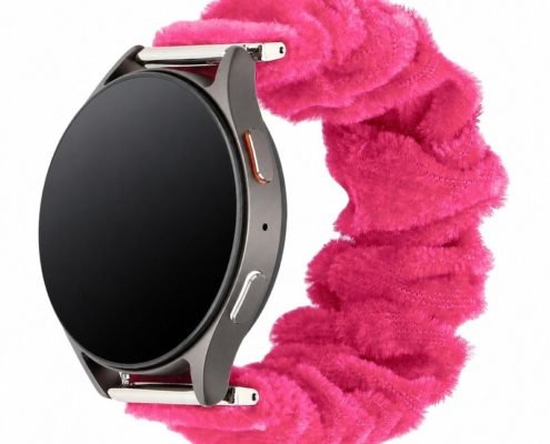 bd6-5-custom-plush-scrunchie-watch-band-for-samsung-galaxy-watch-7-pink-front-angle-view Custom Plush Scrunchie Watch Band for Samsung Galaxy Watch 7 Pink Front Angle View