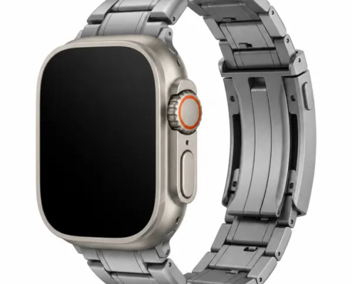 BD9-3-gray-five-link-stretch-clasp-band-front-view