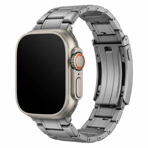 BD9-3-gray-five-link-stretch-clasp-band-front-view