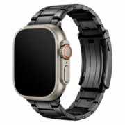 BD9-4-black-five-link-stretch-clasp-band-front-view