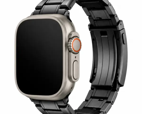 BD9-4-black-five-link-stretch-clasp-band-front-view